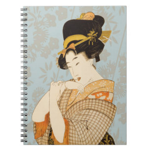 Vintage japanisches Geisha-Mädchen Unterhalterin i Notizblock
