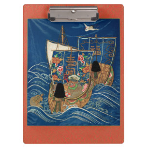 Vintage Japanisches Glücksschatzschiff G.A. Audsle Klemmbrett