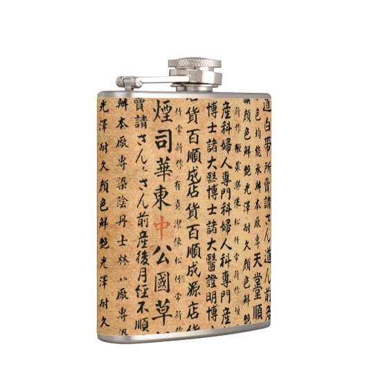 Vintage japanisches Papier-Drucke Flachmann (Rechts)