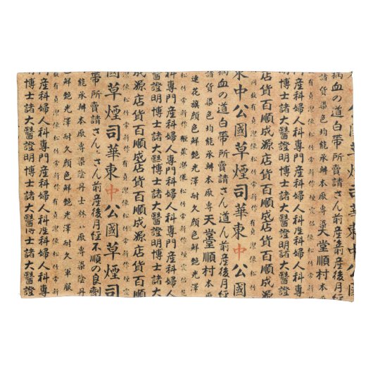 Vintage japanisches Papier-Drucke Kissenbezug (Vorderseite-Links)