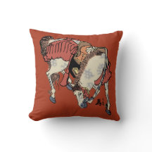 Vintage-Japanisches Pferd auf Chinesisch Rot