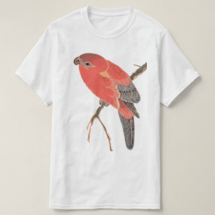 Vintage Japanisches Stil Roter Vogel Design Grafik T-Shirt