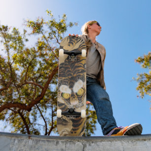 Vintage-Japanisches-Tiger-Kunst-Skateboard-Deck Skateboard
