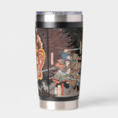 Vintage-japanisches Triptychon: Samurai vs. Oni-Kö Thermobecher (Rückseite)