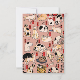 Vintage-Japanisches Ukiyo-e-Katzenmuster: Kuniyosh Dankeskarte