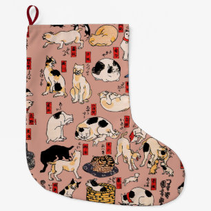 Vintage japanisches Ukiyo-e-Katzenmuster: Kuniyosh Großer Weihnachtsstrumpf