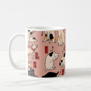 Vintage japanisches Ukiyo-e-Katzenmuster: Kuniyosh Kaffeetasse
