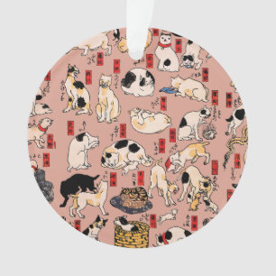 Vintage japanisches Ukiyo-e-Katzenmuster: Kuniyosh Ornament