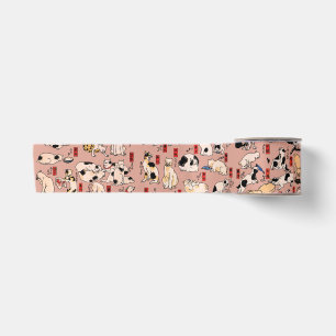 Vintage japanisches Ukiyo-e-Katzenmuster: Kuniyosh Satinband