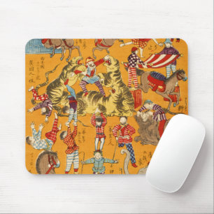 Vintage Japanisches Zirkusposter Ukiyo-e-Kunst Mousepad