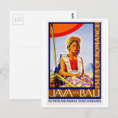 Vintage Java und Bali Indonesien mit der Bahn Postkarte (Vorne/Hinten)
