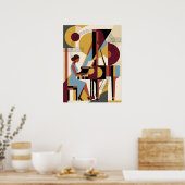 Vintage-Jazz-Art-Deco-Musikposter Poster (Küche)