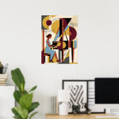 Vintage-Jazz-Art-Deco-Musikposter Poster (Heimbüro)