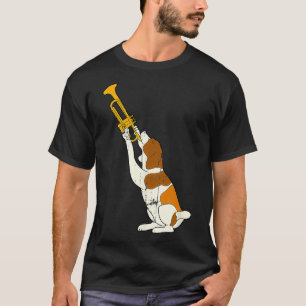 Vintage Jazz Hund Trompete Lustiger Hund Musiker N T-Shirt