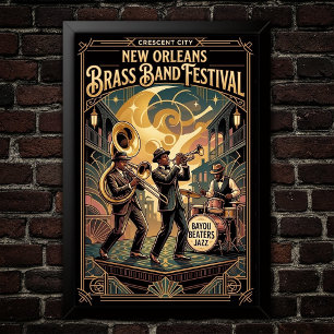Vintage-Jazz-Kunstplakat aus den 1930er Jahren Poster