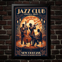 Vintage-Jazz-Kunstplakat aus den 1930er Jahren