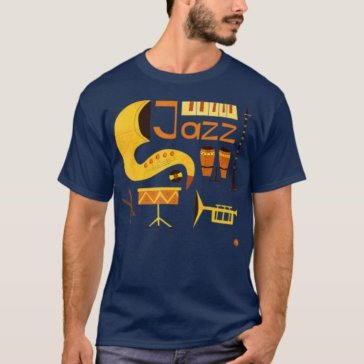 Vintage Jazz Music T-Shirt (Vorderseite)