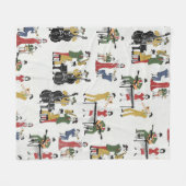 Vintage-Jazzband Fleecedecke (Vorderseite (Horizontal))
