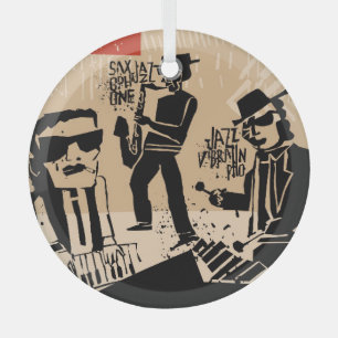 Vintage-Jazzband-Plakat: Cooles Design Ornament Aus Glas