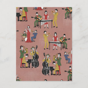 Vintage-Jazzband Postkarte