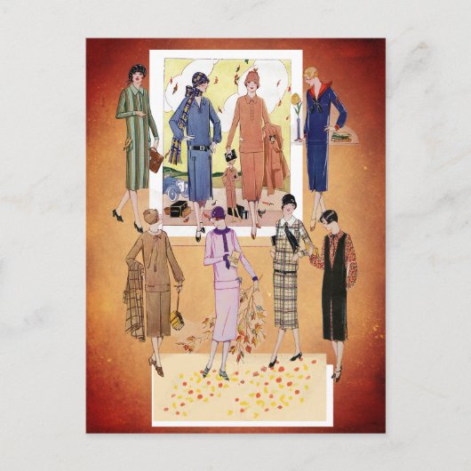 Vintage Jazzzeitgestaltung im Herbst Postkarte (Vorderseite)