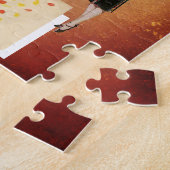 Vintage Jazzzeitgestaltung im Herbst Puzzle (Seite)