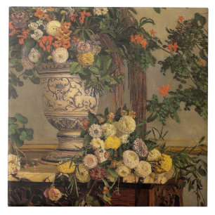 Vintage Jean Frederic Bazille Blumen Fliese