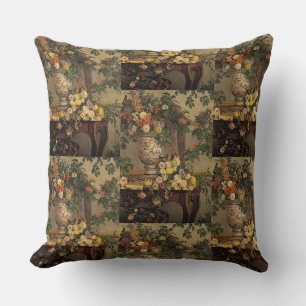 Vintage Jean Frederic Bazille Blumen Kissen