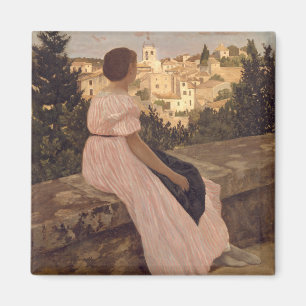 Vintage Jean Frederic Bazille Das rosa Kleid Magnet