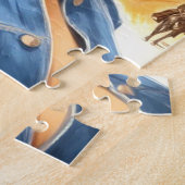Vintage Jeans Country Frau Puzzle (Seite)