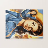 Vintage Jeans Country Frau Puzzle (Horizontal)