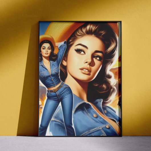 Vintage Jeans Landfrau Poster