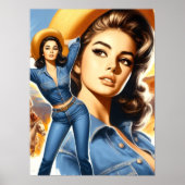 Vintage Jeans Landfrau Poster (Vorne)