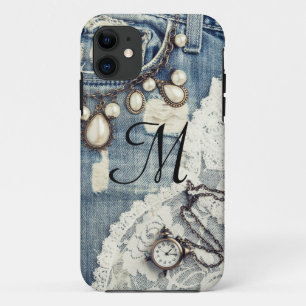 Vintage Jeans viktorianisches Monogramm IPHONE 5 H Case-Mate iPhone Hülle