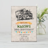 Vintage Jeep-Party Einladung (Stehend Vorderseite)