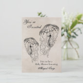 Vintage Jellyfish Baby Dusche Beach Einladung (Stehend Vorderseite)