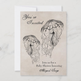 Vintage Jellyfish Baby Dusche Beach Einladung