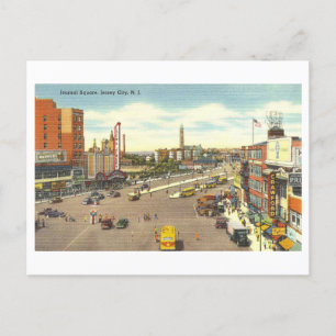 Vintage Jersey City, New Jersey, Innenstadtansicht Postkarte