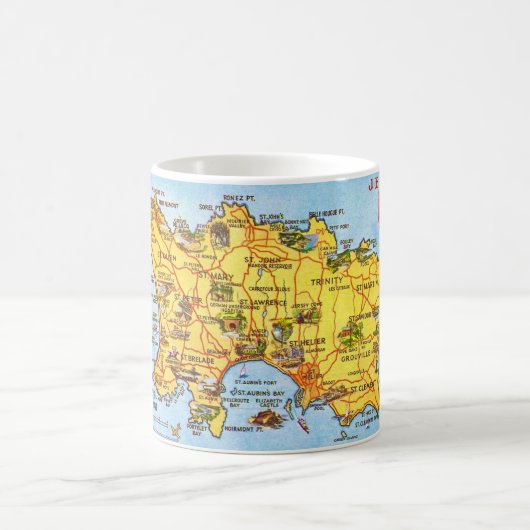 Vintage Jersey Map Kaffeetasse (Mittel)