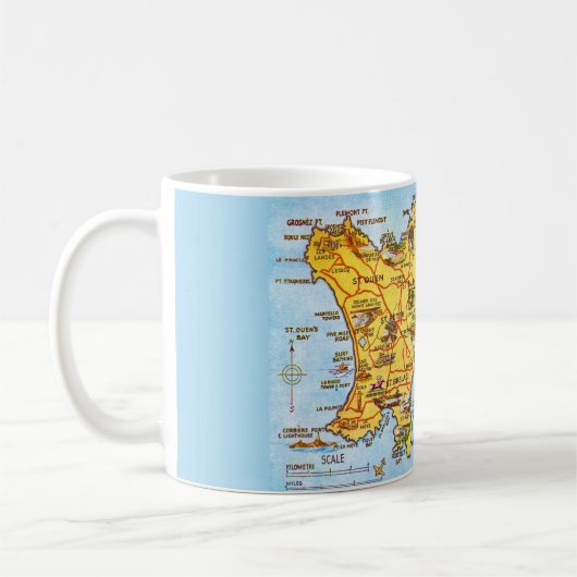 Vintage Jersey Map Kaffeetasse (Links)