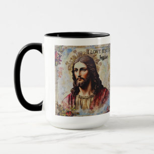 Vintage Jesus Christliche personalisierte Name Tasse