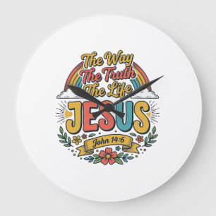 Vintage Jesus Der Weg Wahrheit Leben Shirt Große Wanduhr