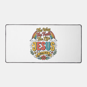 Vintage Jesus Der Weg Wahrheit Leben T-Shirt Schreibtischunterlage