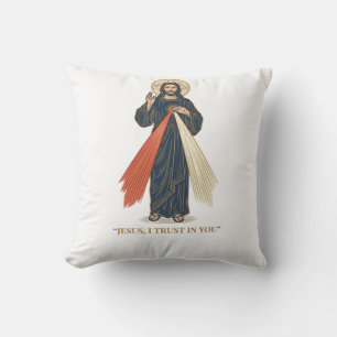 Vintage Jesus, ich vertraue auf dich, religiöser V Kissen