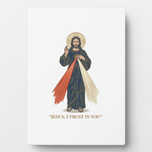 Vintage Jesus, ich vertraue auf dich religiöser Ve Fotoplatte