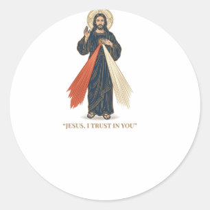 Vintage Jesus, ich vertraue auf dich religiöser Ve Runder Aufkleber