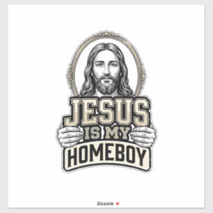 Vintage Jesus Is My Homeboy Gravur Vektor Design Aufkleber
