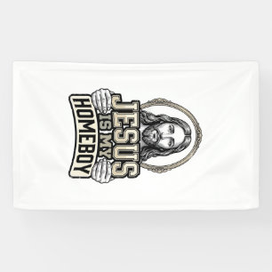 Vintage Jesus Is My Homeboy Gravur Vektor Design Banner