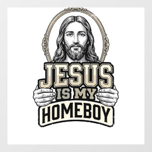 Vintage Jesus Is My Homeboy Gravur Vektor Design Fensteraufkleber