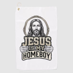Vintage Jesus Is My Homeboy Gravur Vektor Design Golfhandtuch